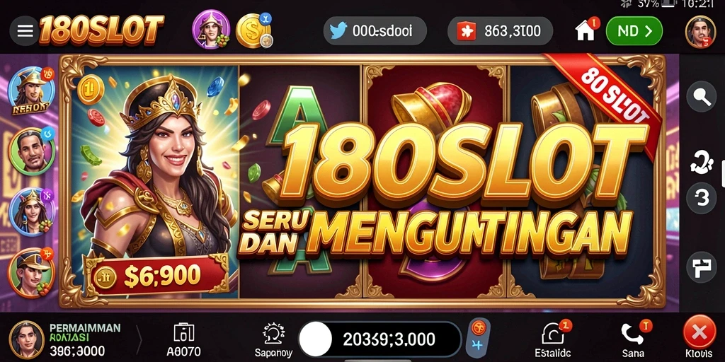 Tampilan gameplay <strong>180SLOT</strong> yang menarik dan penuh warna.