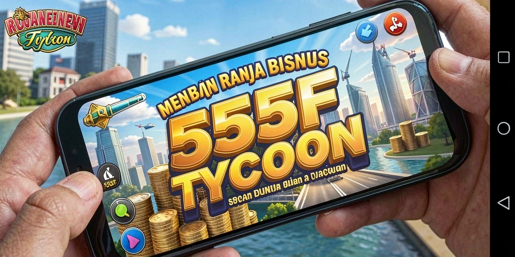 Tampilan menarik dari gameplay 555F yang menggambarkan pengalaman Tycoon.