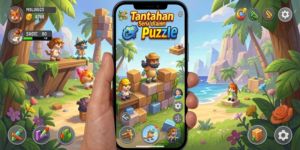Screenshot permainan <strong>8768</strong> yang menampilkan tantangan Puzzle.