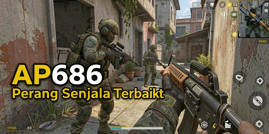 Tampilan gameplay intens dari AP686 dalam aksi tembak-menembak.