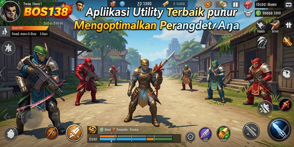 Tampilan utama aplikasi BOS138 dengan fitur-fitur utilitas.