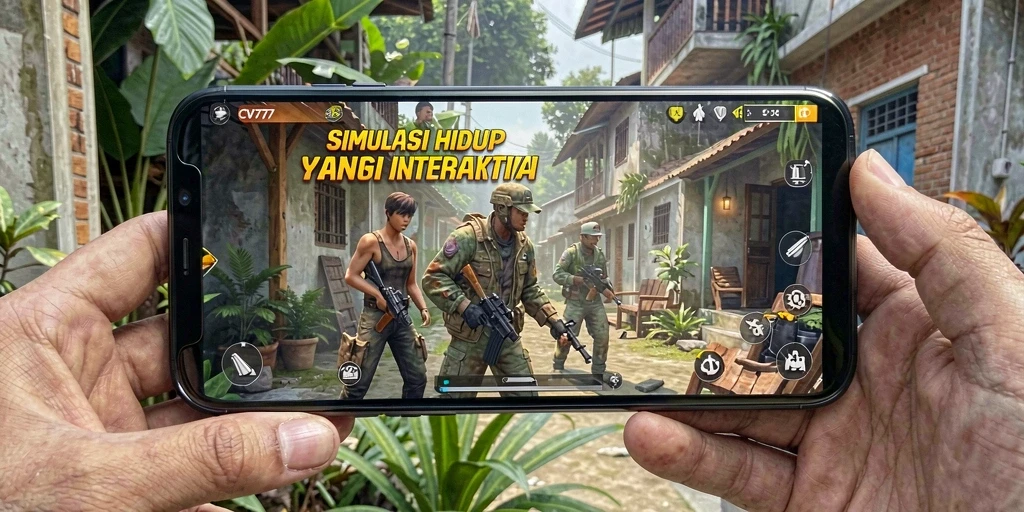 Tampilan gameplay CV777 dengan interaksi karakter dan lingkungan yang kaya.
