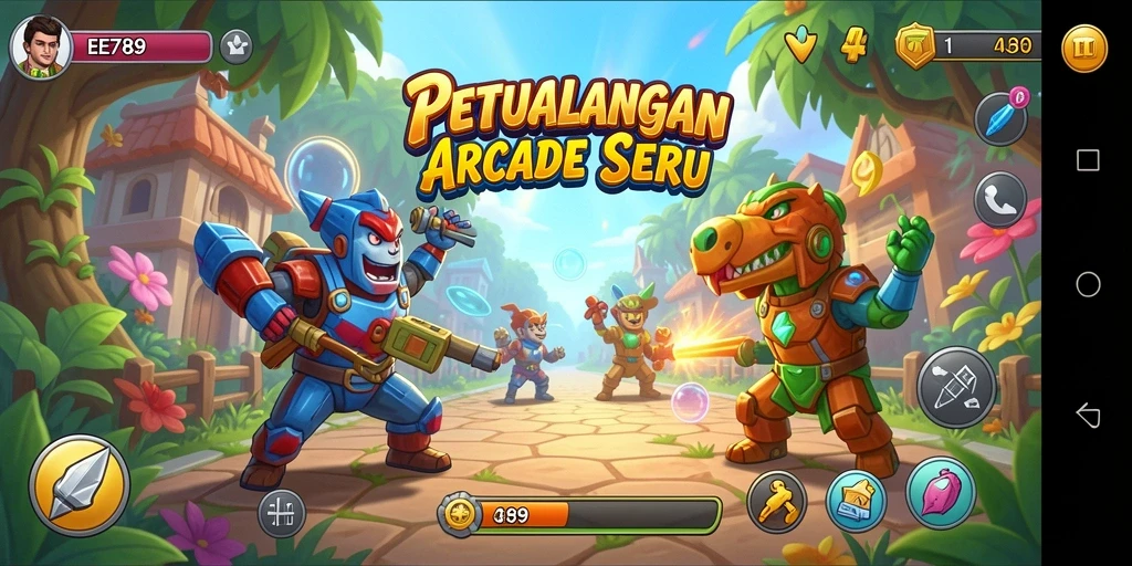 Tampilan gameplay menarik dari EE789 dengan tantangan Arcade.
