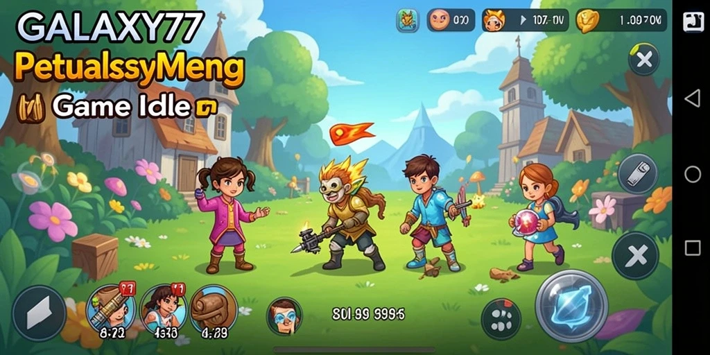 Tampilan gameplay <strong>GALAXY77</strong> yang menakjubkan dengan berbagai karakter.