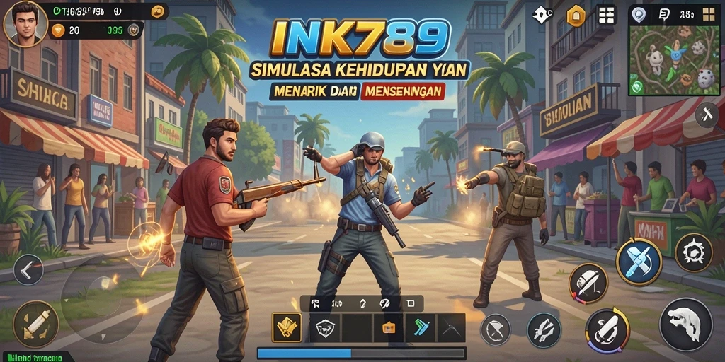 Tampilan gameplay INK789 dengan karakter dan lingkungan yang hidup.