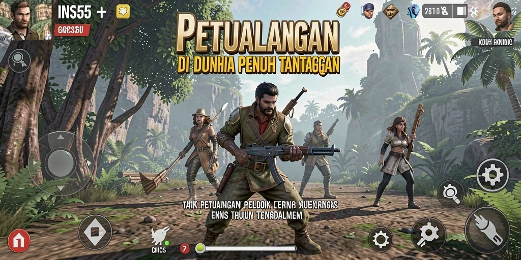 Tangkapan layar gameplay INS55 menunjukkan aksi petualangan yang mendebarkan.