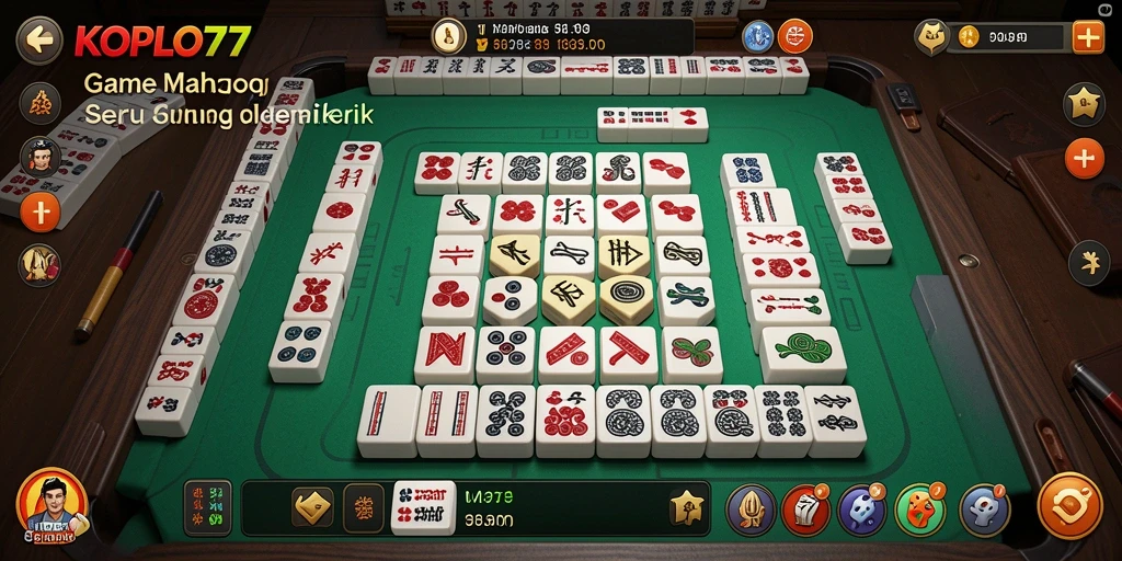 Screenshot KOPLO77 menampilkan aksi seru permainan Mahjong.