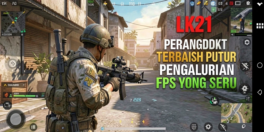 Tampilan gameplay seru di LK21 saat beraksi dalam mode FPS.