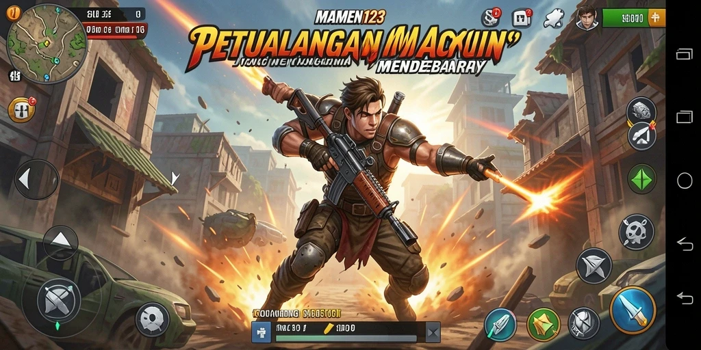 Tangkapan layar gameplay MAMEN123 dengan aksi mendebarkan.