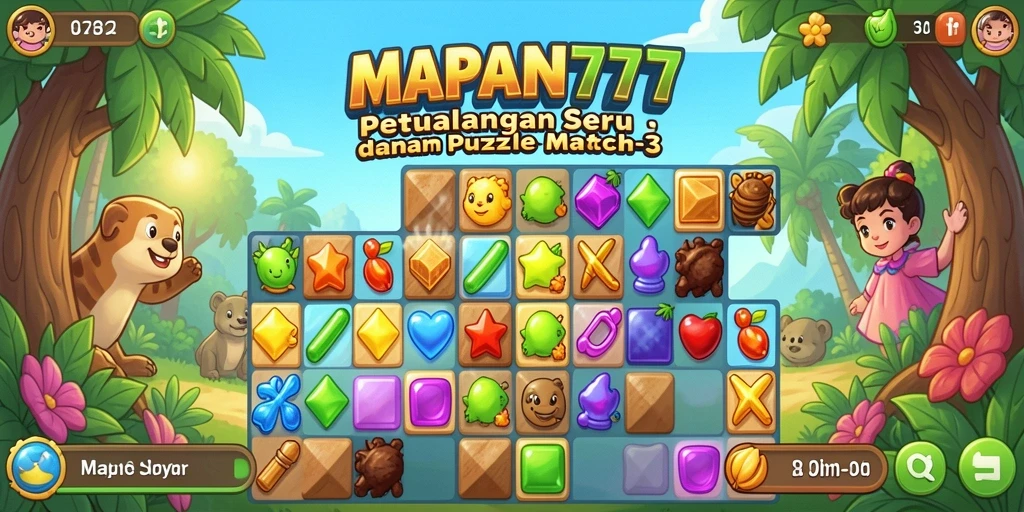 Tampilan gameplay seru dalam MAPAN777 yang penuh warna.