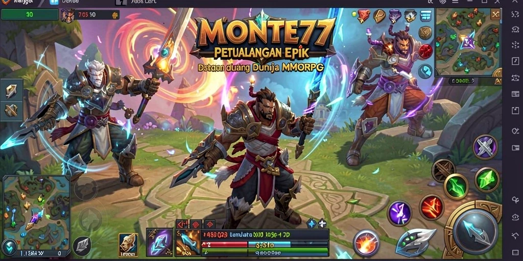 Gameplay MONTE77 yang menampilkan pertarungan seru dan eksplorasi dunia fantasi.