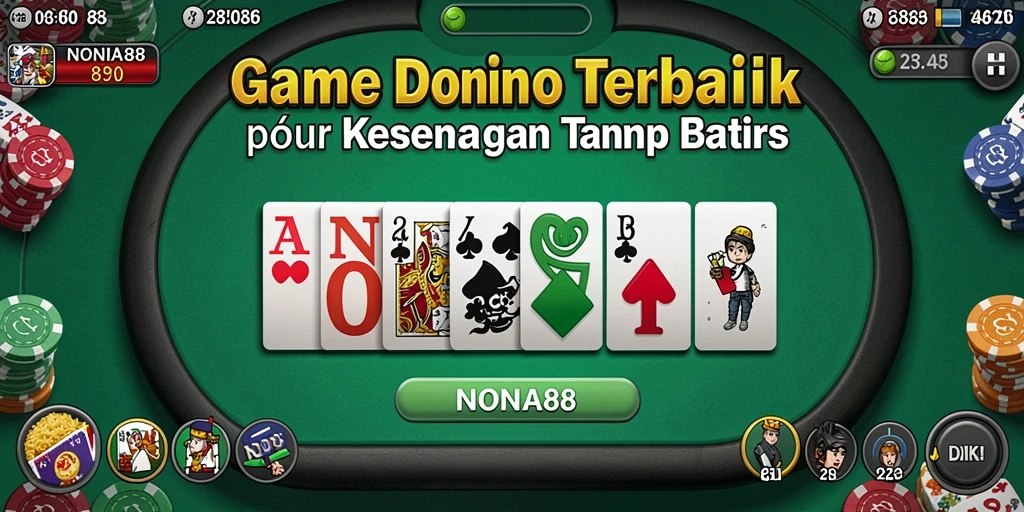 Screenshot gameplay NONA88 yang menampilkan aksi domino yang seru.