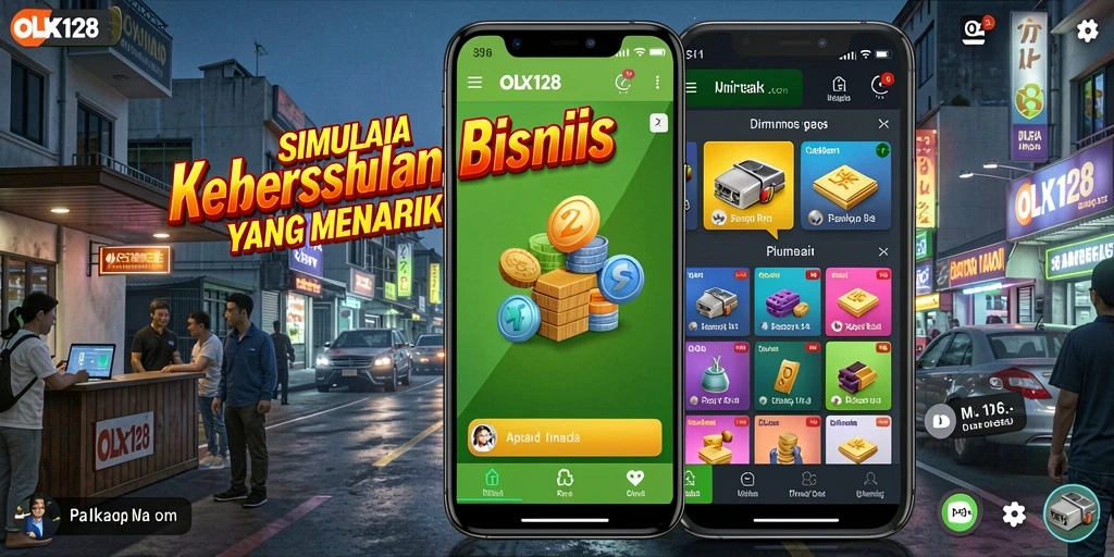 Screenshot OLX128 menunjukkan gameplay menarik dengan elemen bisnis.