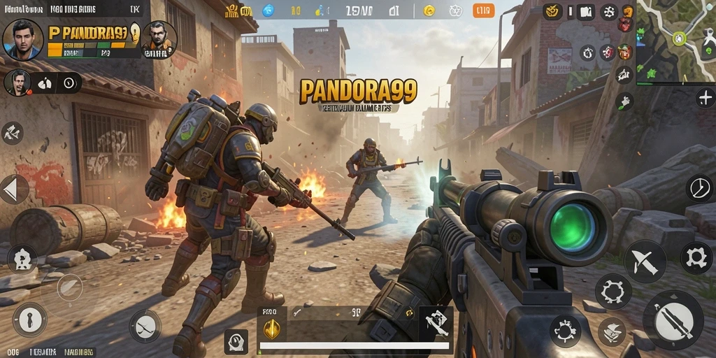 Tampilan gameplay seru di PANDORA99 dalam mode TPS.