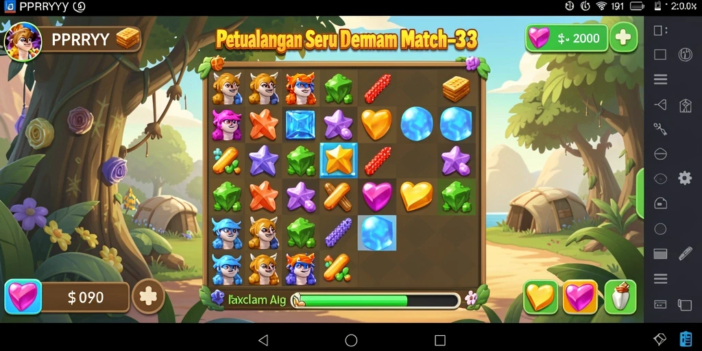 Gameplay seru PPRRYY dengan kombinasi objek warna-warni.