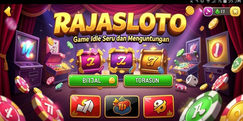 Screenshot gameplay RAJASLOTO menampilkan keseruan dalam permainan Idle.