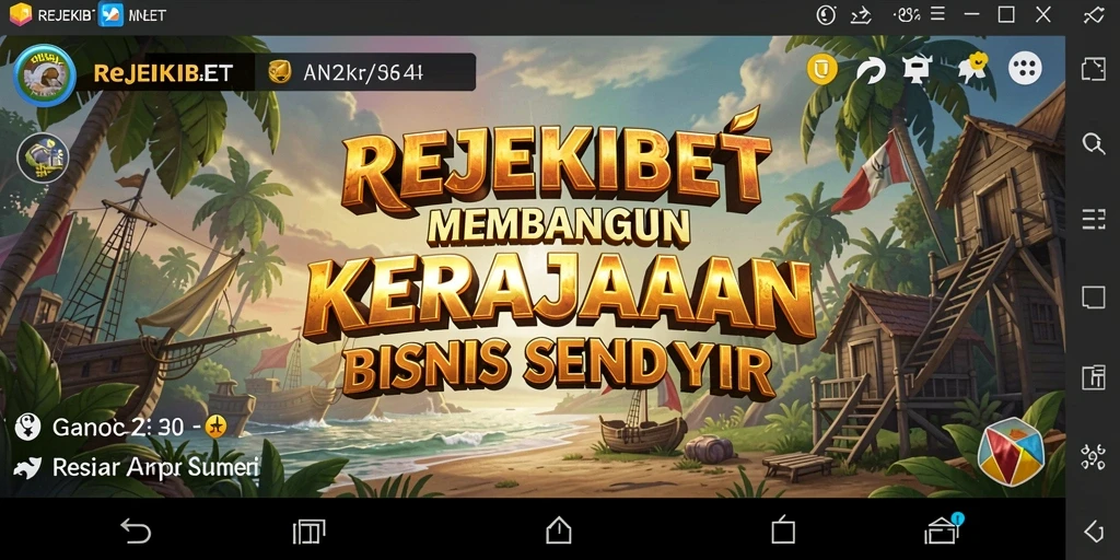 Tampilan gameplay seru dari REJEKIBET yang menggambarkan pengelolaan bisnis.