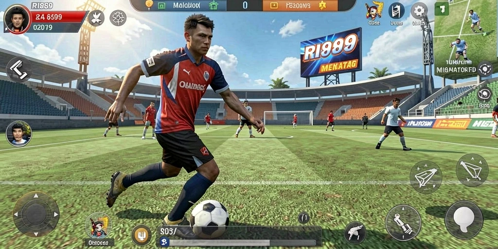 Gameplay seru dalam RI889 saat pertandingan olahraga berlangsung.