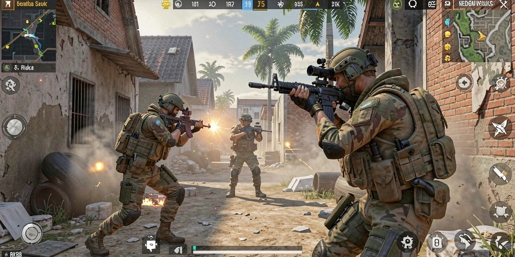 Tampilan gameplay RK88 yang seru saat pertempuran intens.