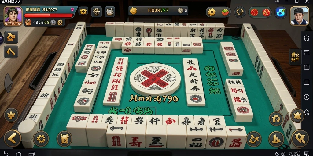 Screenshot SAND77 menampilkan gameplay Mahjong yang menarik dan penuh warna.