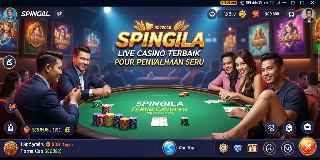 Gameplay Live Casino di SPINGILA yang seru dan interaktif.