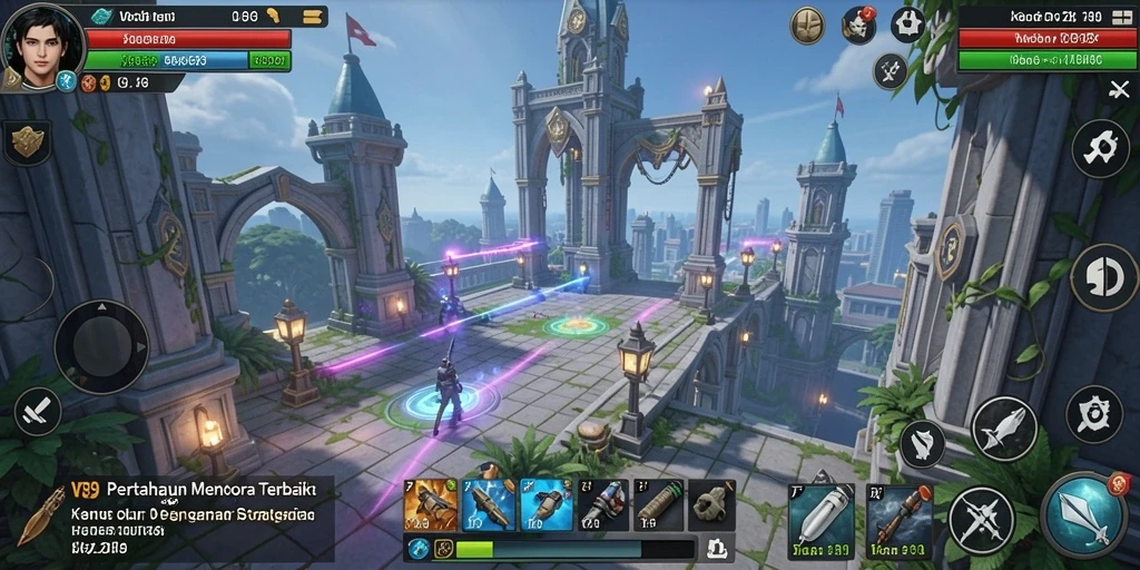 Screenshot gameplay <strong>V89</strong> memperlihatkan aksi seru dalam tower defense.