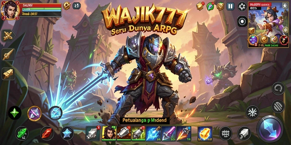 Tampilan gameplay seru dalam petualangan ARPG WAJIK777.