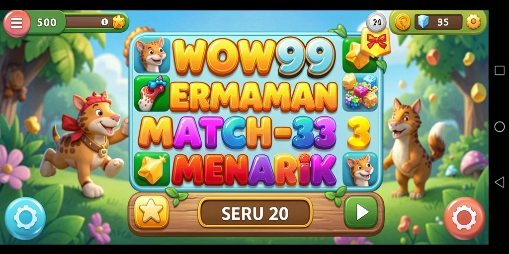 Screenshot gameplay WOW99 menampilkan keseruan permainan Match-3.
